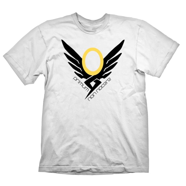 Mercy Overwatch T-shirt: Vit, Mjuk Bomull, XXL Vit XXL