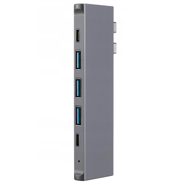 8-i-1 MacBook Docka: HDMI, USB-C, USB 3.0, SD/TF grå