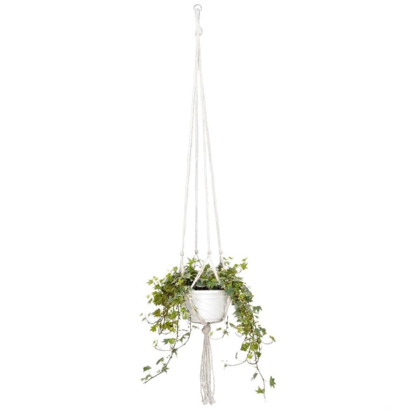 Elegant ampel i växtfiber för vackra hängande krukväxter Vit