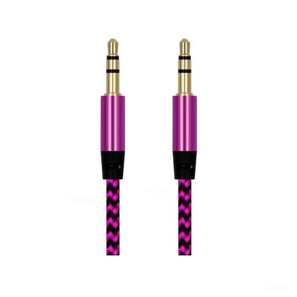 Färgglad Vävd Aux-kabel: Snygg, Hållbar & Universell Rosa