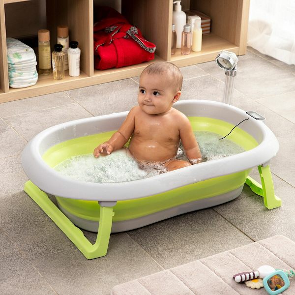 Fällbart babybadkar Grön