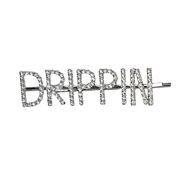 "Drippin" - Dekorativ hårnål med glittrande strassdetaljer Silver