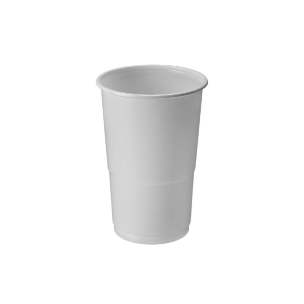 50 Vita Engångsglas av Tålig Plast, 250 ml Kapacitet Vit