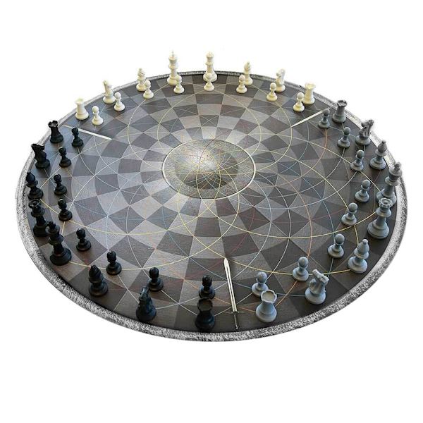 Spännande Schack för tre spelare - Runt bräde, samma regler! multifärg