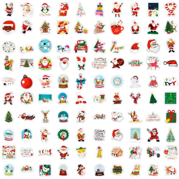 100-pack Julklistermärken: Sprid Festlig Stämning Överallt multifärg
