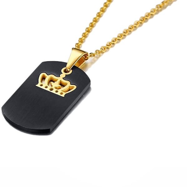 Elegant Svart & Guld Halsband - Drottningkrona Svart