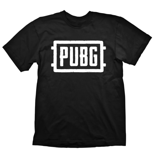 Snygg PUBG-T-shirt: Mjuk Bomull, Svart/Vit, XXL Black XXL