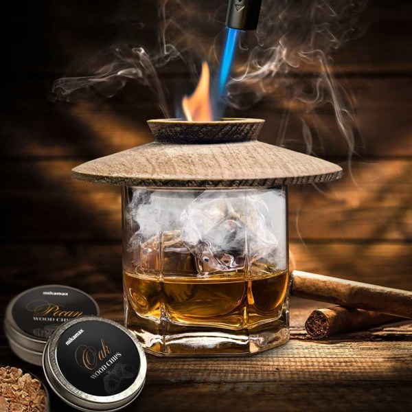 Whisky Rökset med Träplatta och Rökspånssmaker multifärg