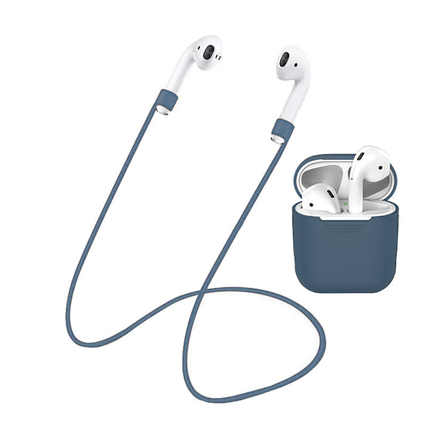 Silikon-skydd för AirPods: Snyggt, Lätt & Praktiskt Nackband Blå