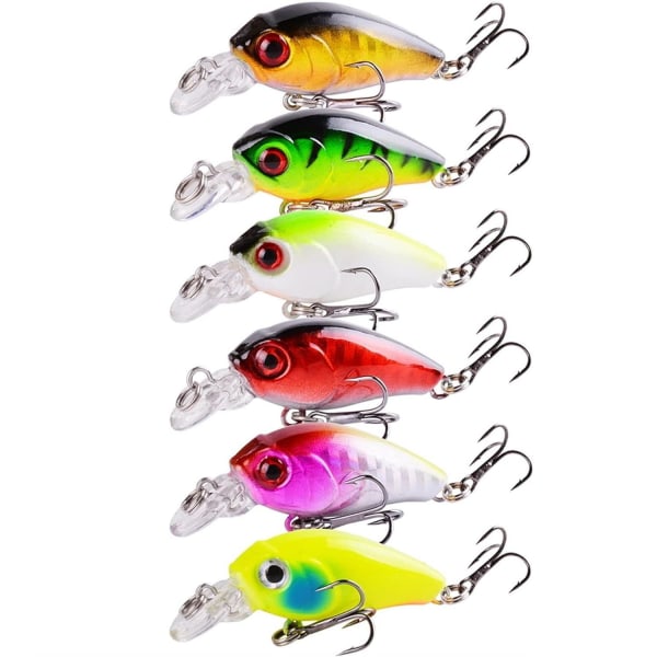 Färgglada wobblers i set - 6 st, 4,5 cm, 3,8 g multifärg