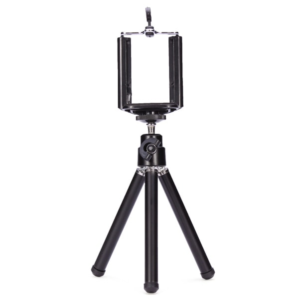 Mobil Tripod: Kompakt, Lätt, Justerbar & Handsfree Svart