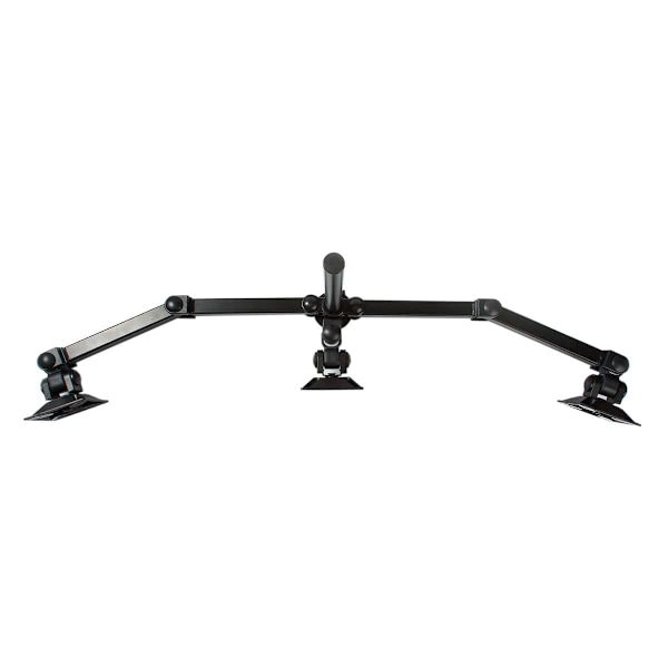 Ergonomiskt 3-Skärmsstativ: Justerbar, 14"-24", 21kg Max Svart
