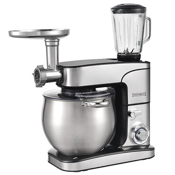 Multifunktionell Köksmaskin: Mixer, Köttkvarn & Blender 12L Silver