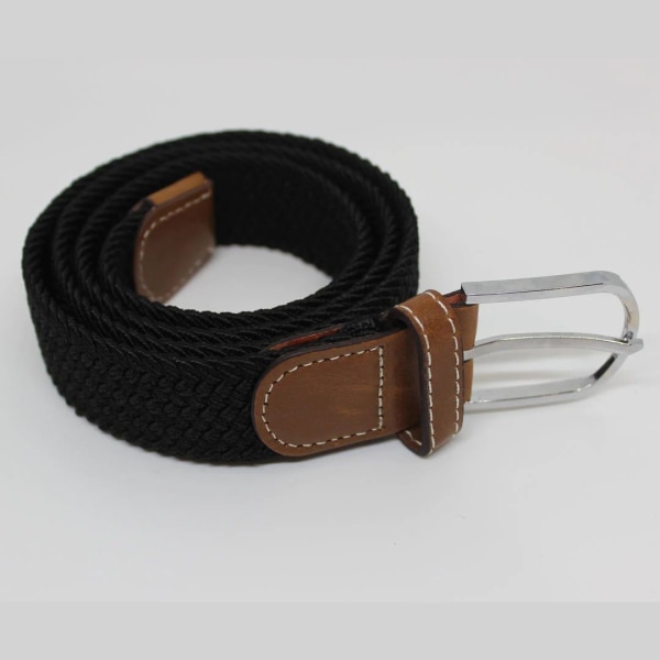 Elegant Flätat Skärp: Nylon & Konstläder, Svart/Brunt Svart