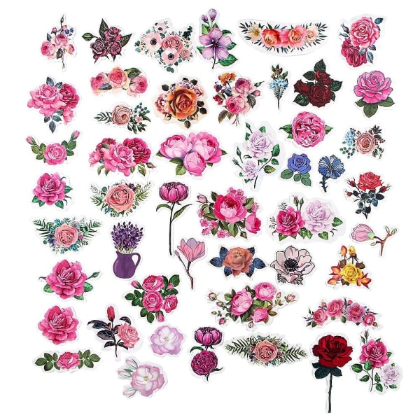 48 Rosa Ros Klistermärken: Dekorera & Personifiera multifärg