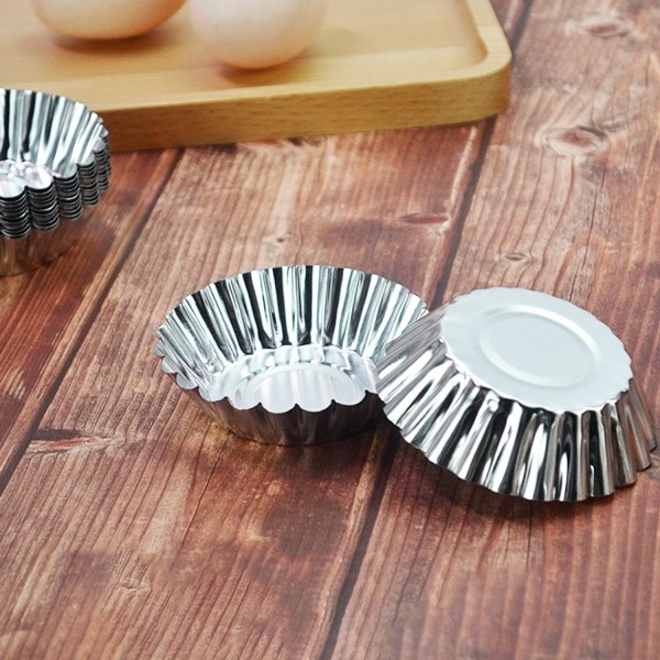 Återanvändbara muffinsformar i aluminiumlegering - 10 st Silver