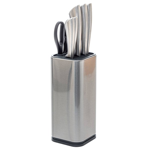 Elegant 5-Knivset + Sax & Stilfullt Ställ Silver