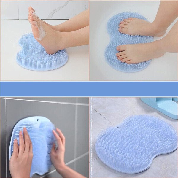 Skön exfolierande duschmatta med sugkoppar - Blå TPR Blå