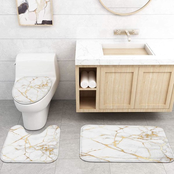 Uppgradera ditt badrum med vackra, halkfria badrumsmattor! Vit