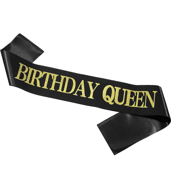 Födelsedagsordensband "Birthday Queen" - Känn dig speciell! Svart
