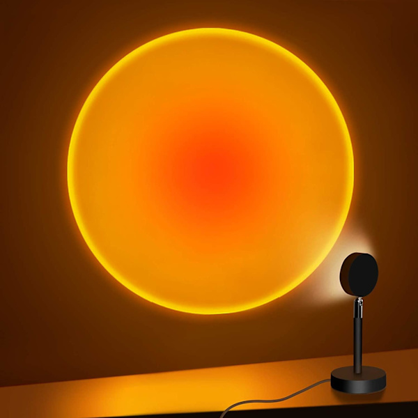 Solnedgångslampa: Utbytbara Filter & USB-Anslutning Svart