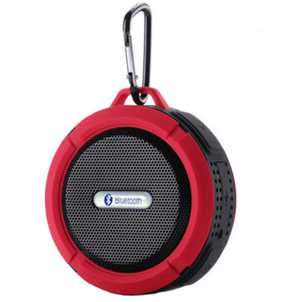 Vattentät Bluetooth-högtalare för Dusch - Sugpropp & IPX5 Röd