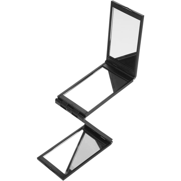 Praktisk och snygg hopvikbar fickspegel med 4 speglar Svart