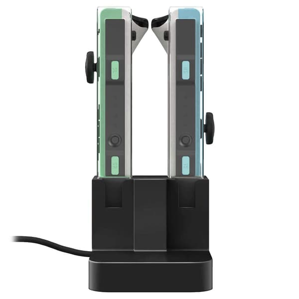 Snabb & Enkel Joy-Con Laddstation - 4 Kontroller, LED-lampor Svart