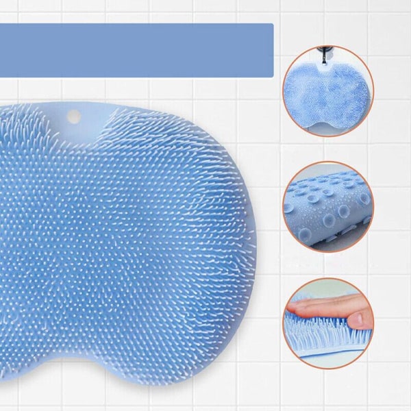Skön exfolierande duschmatta med sugkoppar - Blå TPR Blå
