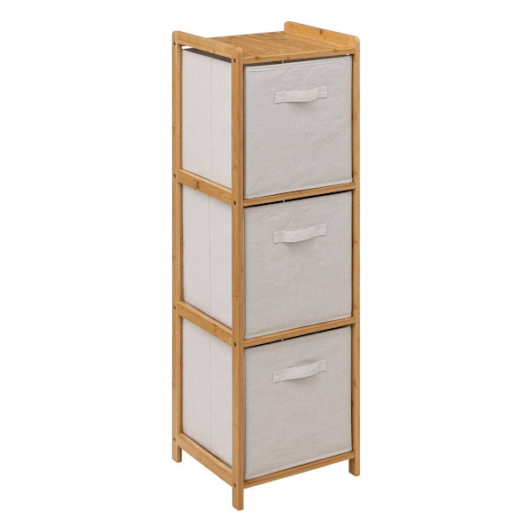 Badrum Förvaring - 3 Lådor - Bambu Bamboo