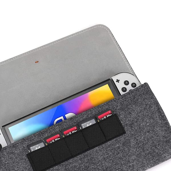 Elegant Grå Filtfodral för Switch & OLED Svart