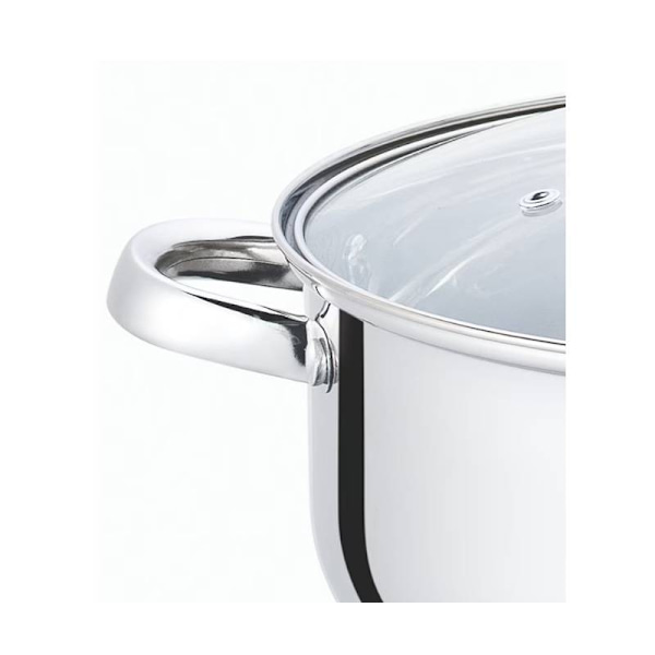 4 Rostfria Kastruller m. Glaslock - Passar Alla Spisar Silver