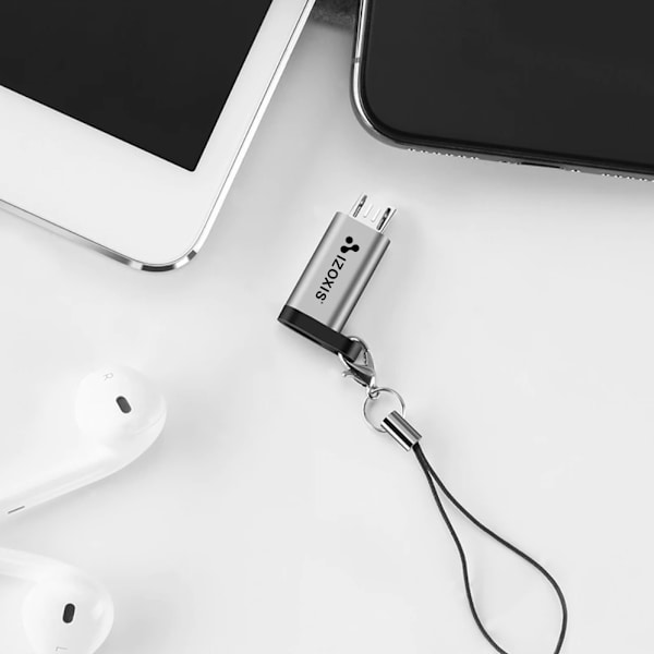 Micro USB 2.0 till USB C-adapter grå