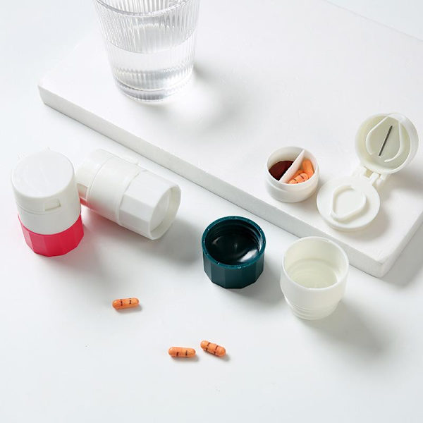 Smarta Pillerburk: Förvara, Dela & Pulverisera Vit