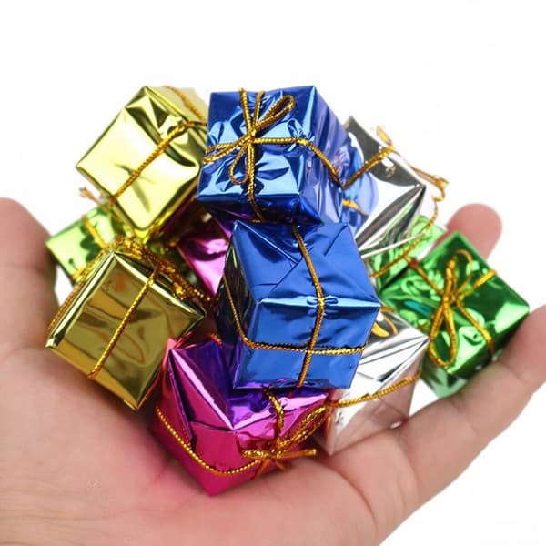 Färgglada Presentaskar: 12-pack Julpynt i 6 Nyanser multifärg