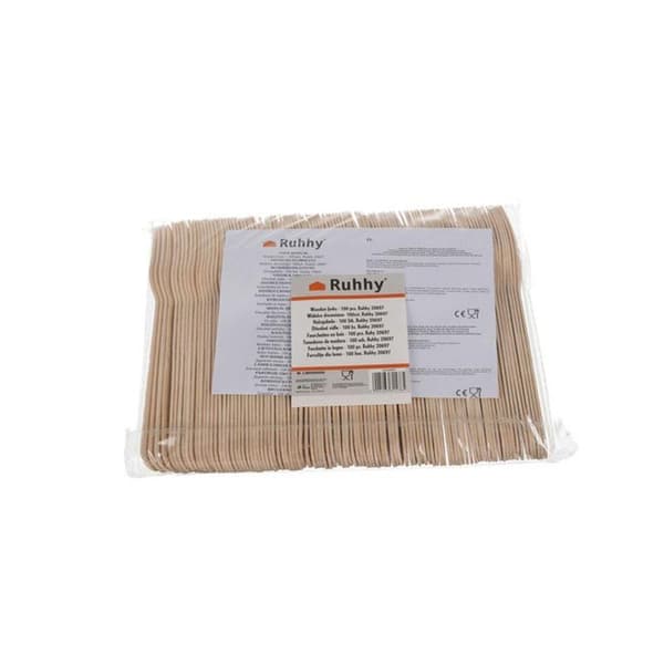 100-pack ekologiska trägafflar för picknick och restauranger Beige