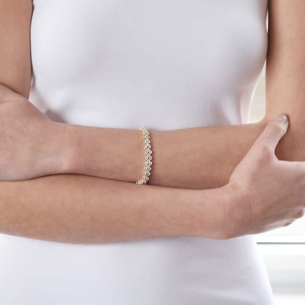 Glamoröst Gatsby-Armband: Tidlös Design & Strass Guld