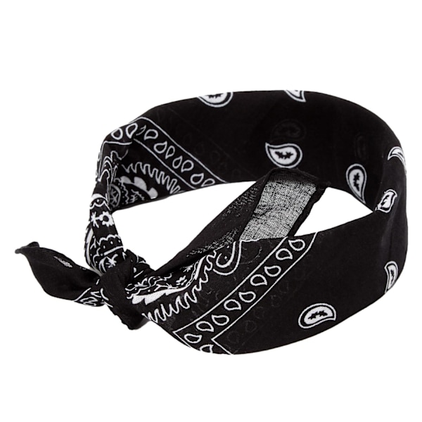 Svart Mönstrad Bandana: Stilfull & Mångsidig Svart