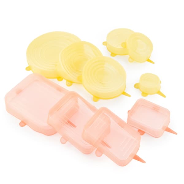 Återanvändbara matöverdrag i elastiskt silikon - 10-pack multifärg