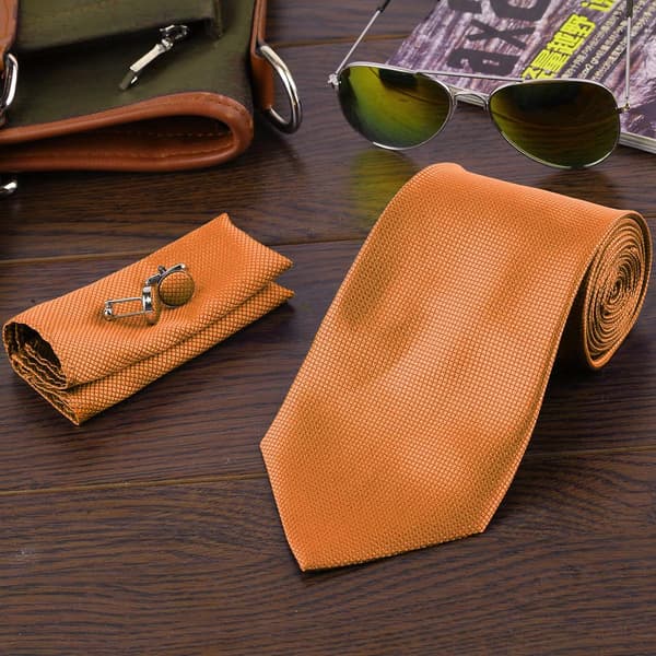 Elegant Kostymset: Slips, Näsduk & Manschettknappar i Siden multifärg one size