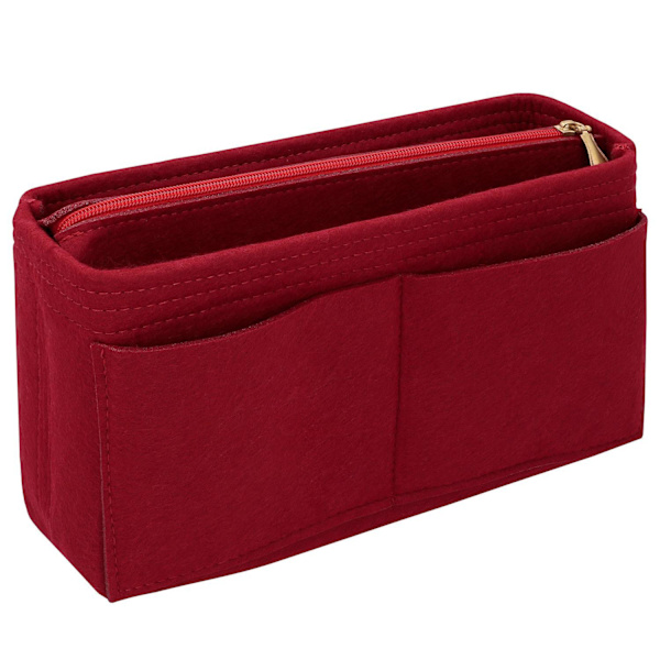 Ordna väskan med filtinsatser - flera fack & smart design Red Small