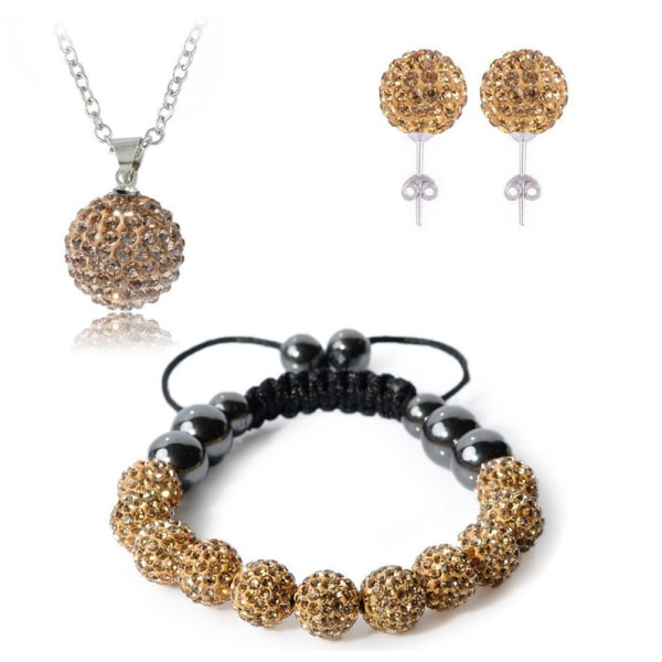 Lyxigt Smyckeset: Halsband, Armband & Örhängen Guld one size