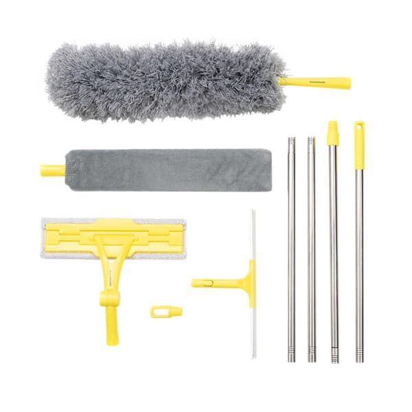 Effektivt & Roligt Städset - Justerbar, Mikrofiber grå