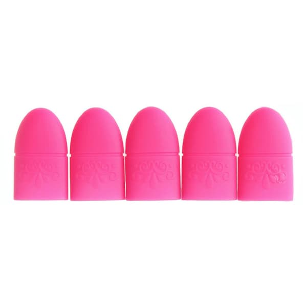 5-pack Silikonclips för enkel borttagning av nagellack Rosa