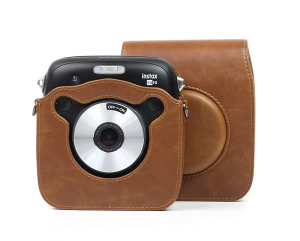 Skydda Instax SQ10 med stil: Premium PU-läder väska Brun