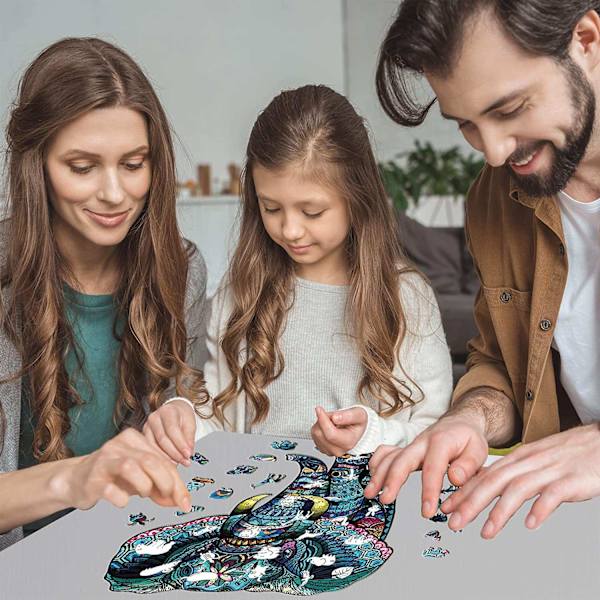Elefantpussel: 136 bitar, miljövänligt & logikfrämjande multifärg