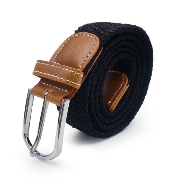 Elegant Flätat Skärp: Nylon & Konstläder, Svart/Brunt Svart