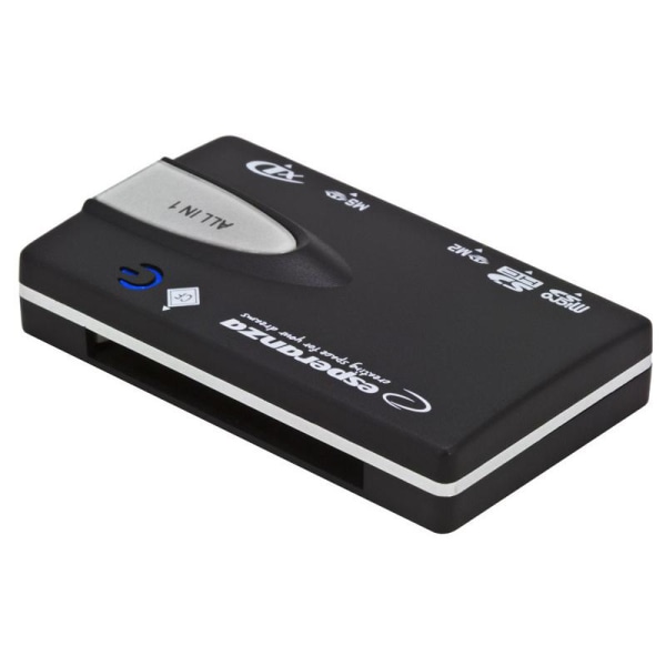 6-i-1 Minneskortläsare: USB, SDXC, SDHC, MMC & mer Svart