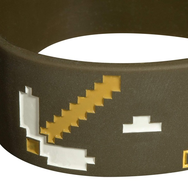 Minecraft-symbol Armband: One-Size, Silikon, 2,5 cm Brun