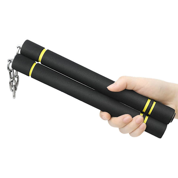 Mjukt Skumklädd Nunchaku - Bekväm & Säker Träning Svart